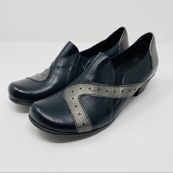 Fidji V287 leather heeled shoe black pewter - Picture 2 of 9